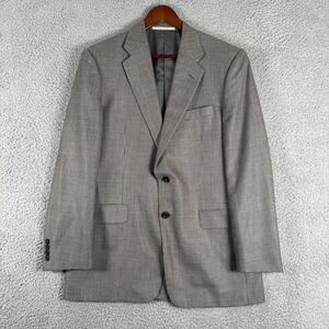 Hickey Freeman Suit Jacket Sport Coat 40R Worsted Wool Silk Houndstooth